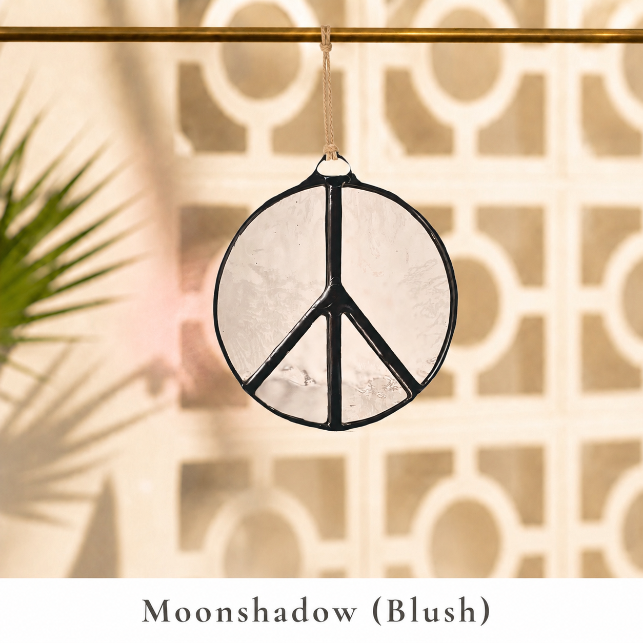 Palm Springs Peace Sign Stained Glass Suncatcher - Samara Designs Studio