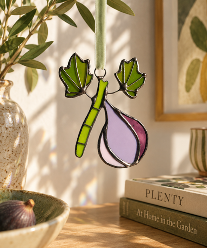 Pear & Fig Stained Glass Ornament Gift Set