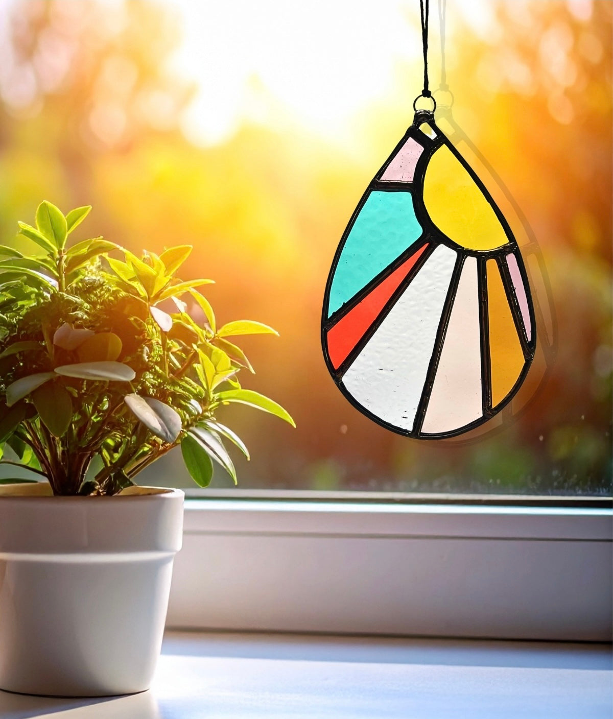 Drop of Sunshine Stained Glass Suncatcher - Samara Designs Studio