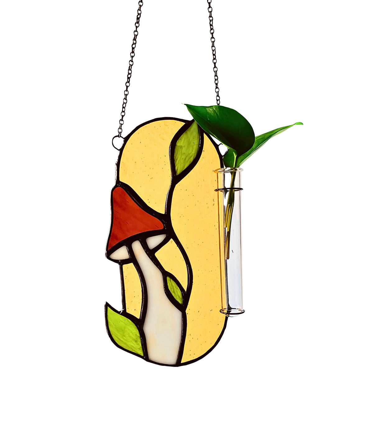 Stained Glass Plant Propagation Station | Mushroom or Wildflower - Samara Designs Studio