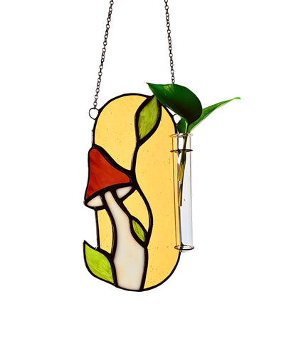 Stained Glass Plant Propagation Station | Mushroom or Wildflower - Samara Designs Studio