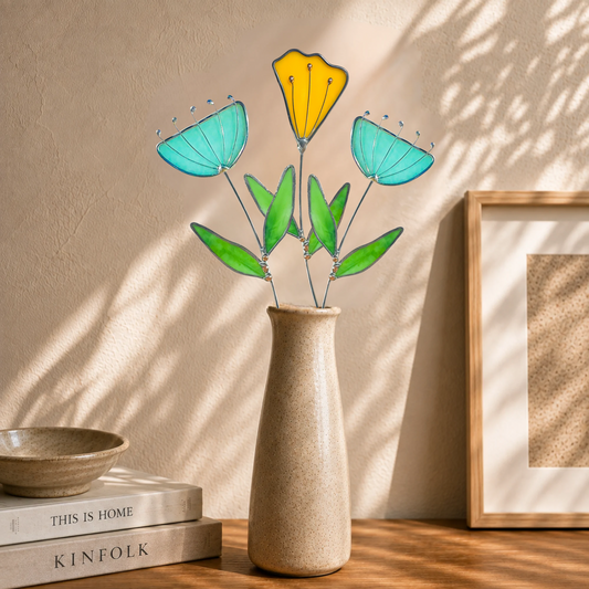 Handmade Stained Glass Floral Décor