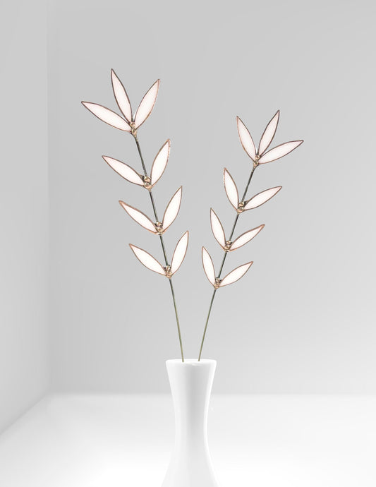 White Glass Wildflower Stem