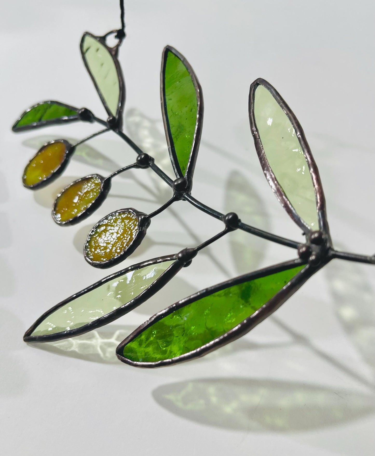 Glass Olive Branch Suncatcher