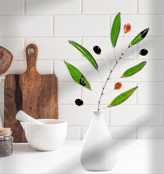 Glass Olive Branch Stem