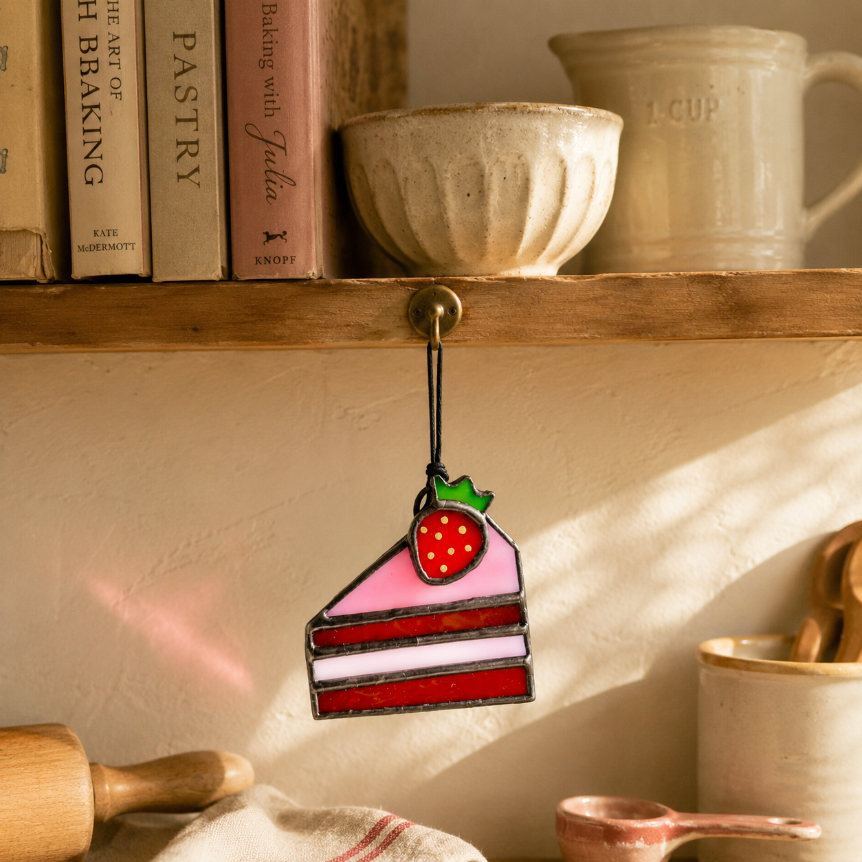 Stained Glass Cake & Pie Ornament Gift Set | Baker Gift, Christmas Ornaments & Suncatchers
