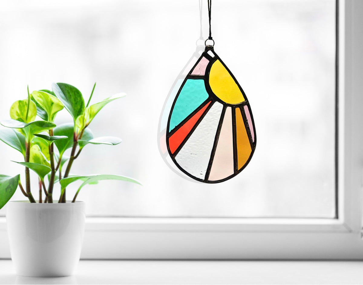 Drop of Sunshine Stained Glass Suncatcher - Samara Designs Studio