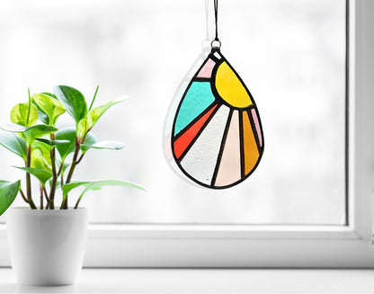 Drop of Sunshine Stained Glass Suncatcher - Samara Designs Studio