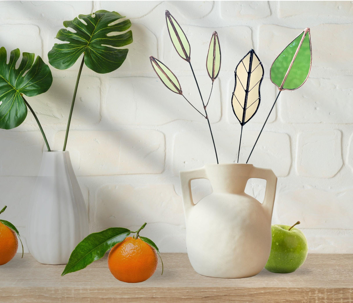 Glass Almond Leaf Stem