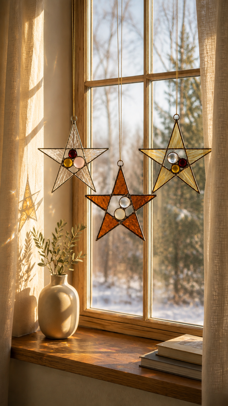Retro Holiday Collection
Handmade Stained Glass Star Ornament Set - Samara Designs Studio