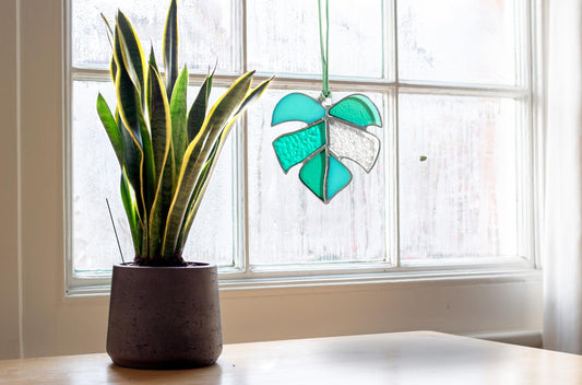 Mini Monstera Glass Sun Catcher