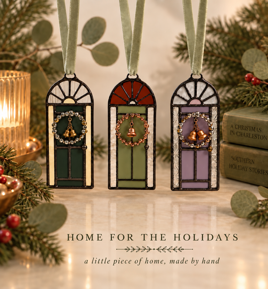 Home for the Holidays | Stained Glass Door Ornament - Samara Designs Studio