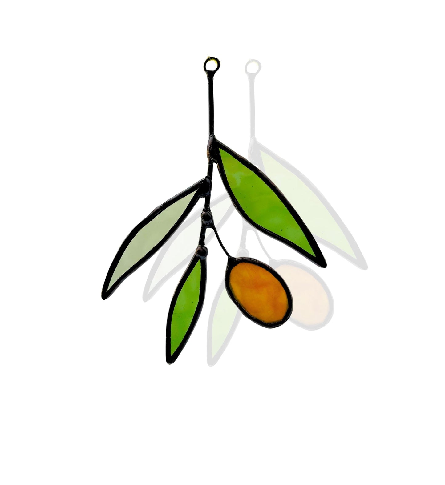 Mini Glass Olive Branch Suncatcher
