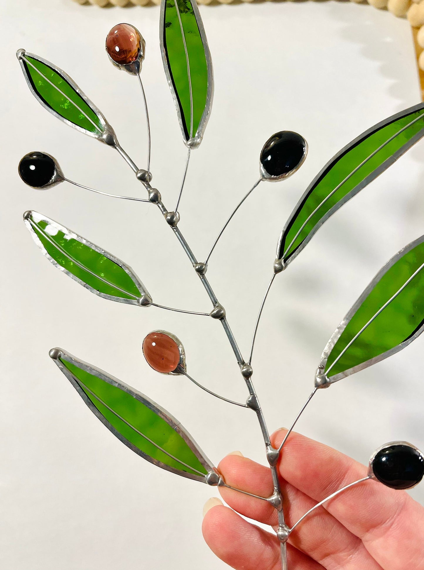 Glass Olive Branch Stem