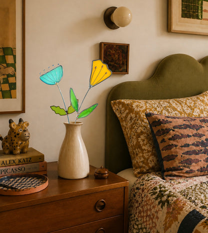 Handmade Stained Glass Floral Décor