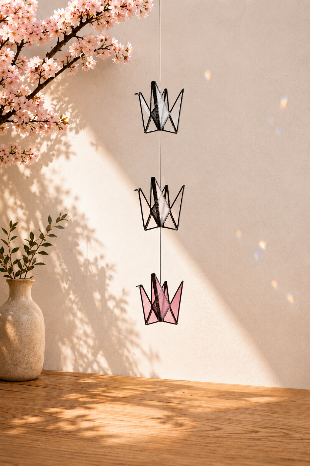 Stained Glass Origami Crane Mobile – Bird of Happiness - Samara Designs Studio