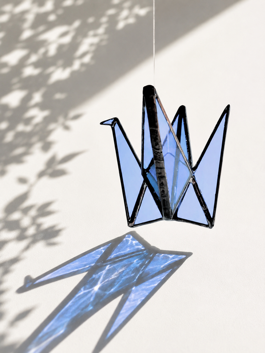 Stained Glass Origami Crane Suncatchers- Bird of Happiness - Samara Designs Studio