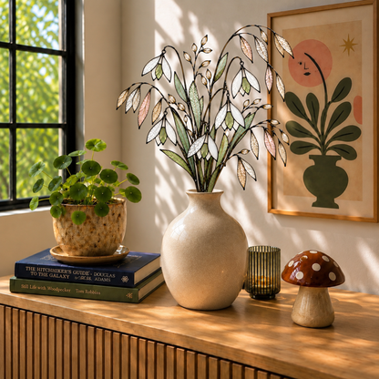 Sage & Champagne Meadow | Stained Glass Wildflower Arrangement - Samara Designs Studio