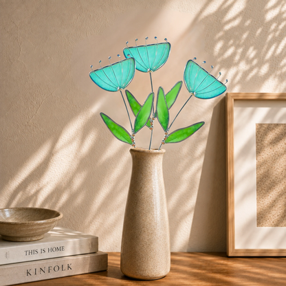 Handmade Stained Glass Floral Décor