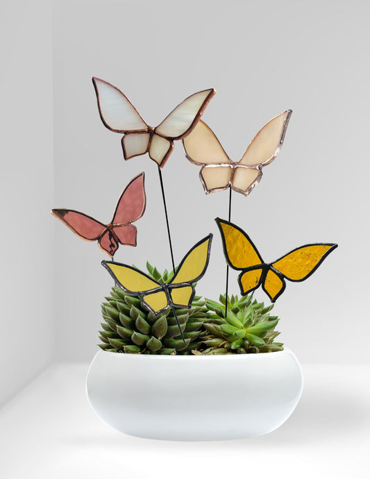 Stained Glass Butterfly Plant Stake