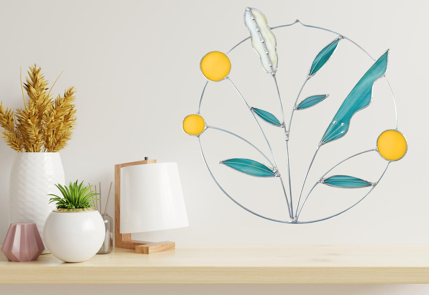 Stained Glass Wildflower Wreath
