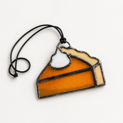Stained Glass Pumpkin Pie Suncatcher| Thanksgiving Decor, Baker Gift & Christmas Ornament