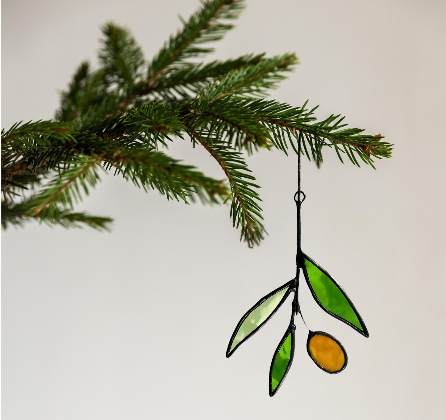 Mini Glass Olive Branch Suncatcher