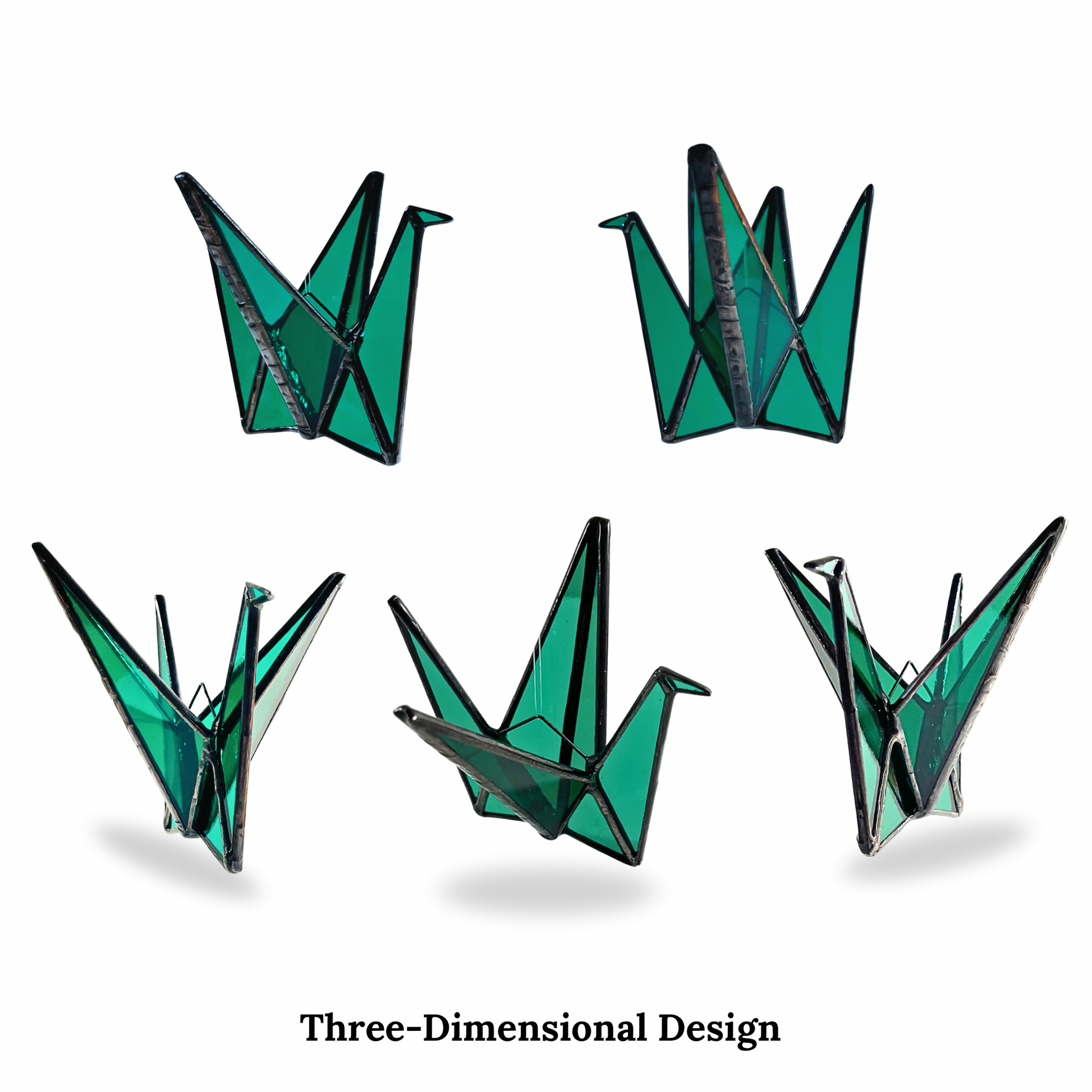 Stained Glass Origami Crane Suncatchers- Bird of Happiness - Samara Designs Studio