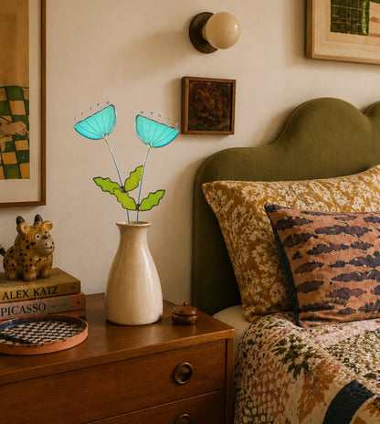 Handmade Stained Glass Floral Décor