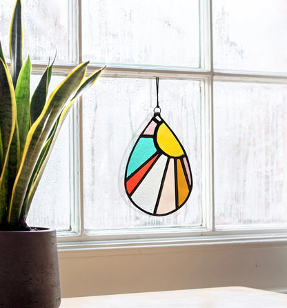Drop of Sunshine Stained Glass Suncatcher - Samara Designs Studio