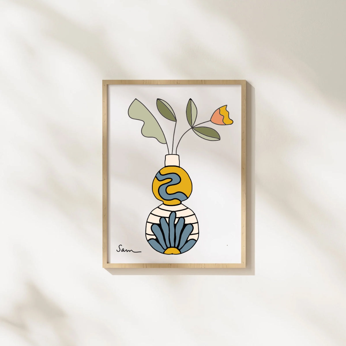 Boho Vase Art Print | Modern Botanical Wall Art | Unique Gift for Home & Art Lovers