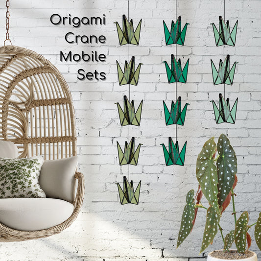 Stained Glass Origami Crane Mobile – Bird of Happiness - Samara Designs Studio