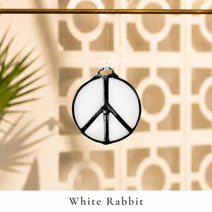 Peace Sign Stained Glass Suncatcher - Samara Designs Studio