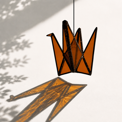 Stained Glass Origami Crane Suncatchers- Bird of Happiness - Samara Designs Studio