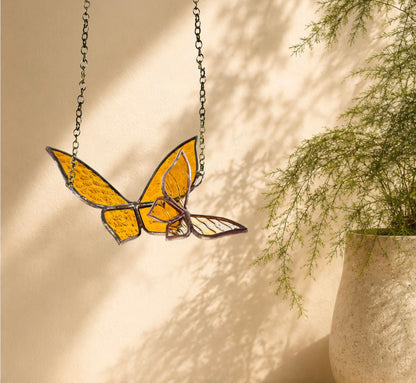 Stained Glass Butterfly in Flight Suncatcher - Samara Designs Studio