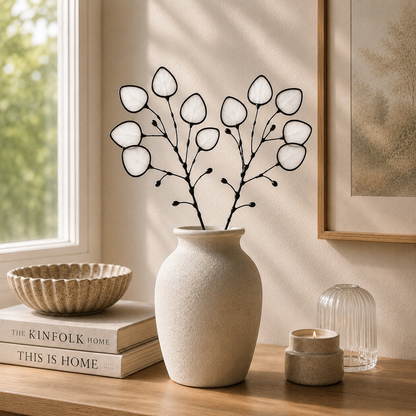 Glass Seafoam Eucalyptus Sprig - Samara Designs Studio