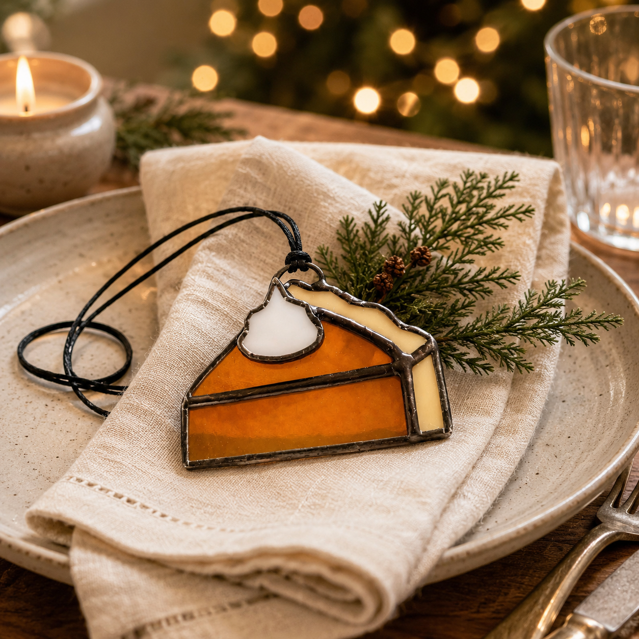 Stained Glass Cake & Pie Ornament Gift Set | Baker Gift, Christmas Ornaments & Suncatchers