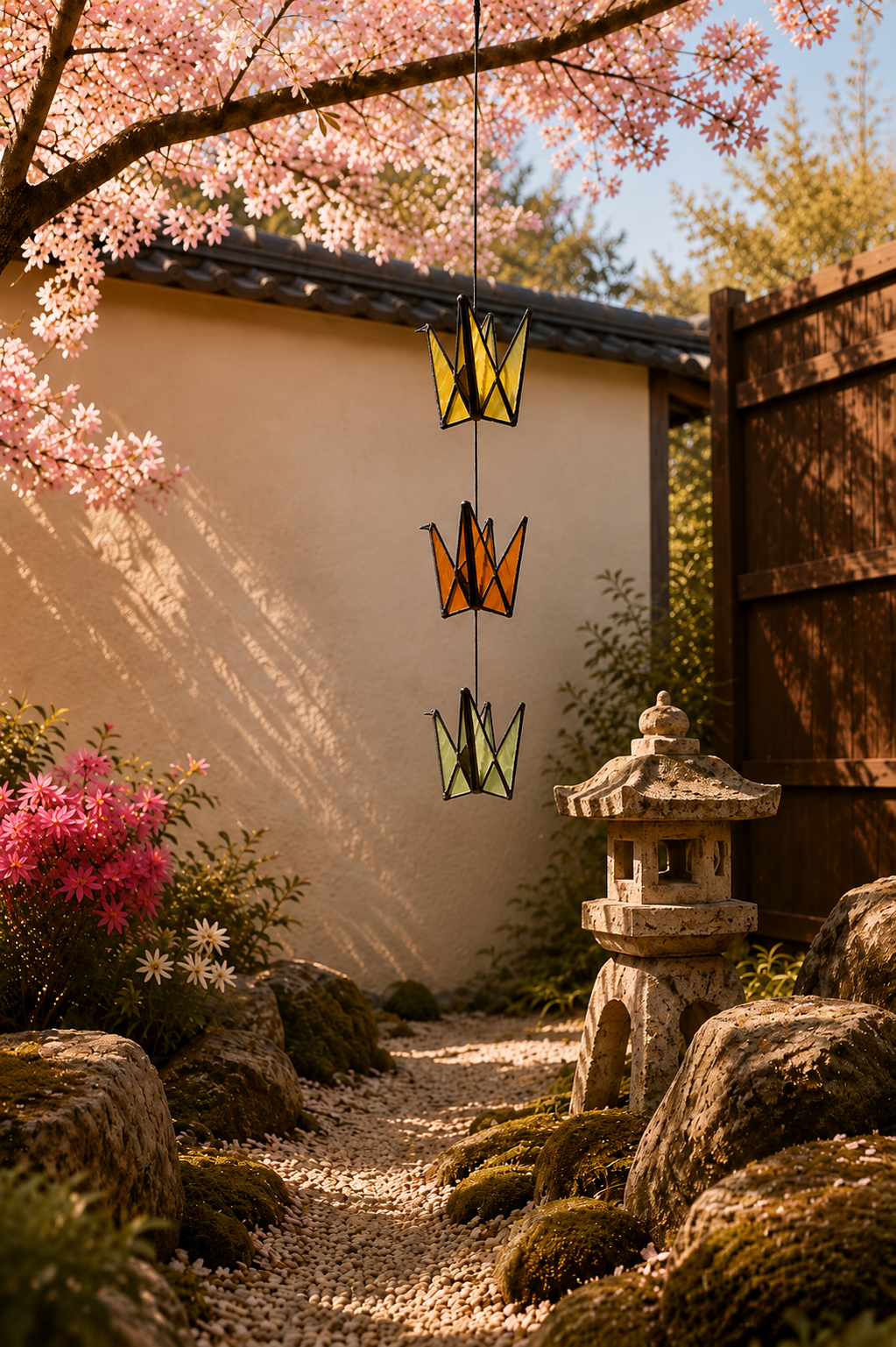 Stained Glass Origami Crane Mobile – Bird of Happiness - Samara Designs Studio