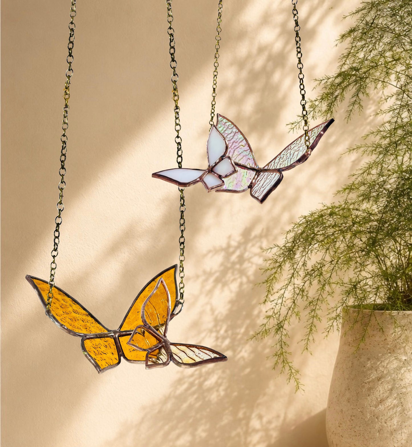 Stained Glass Butterfly in Flight Suncatcher - Samara Designs Studio