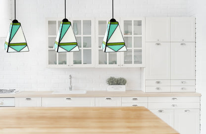 Mid Century Modern Stained Glass Pendant Light - Samara Designs Studio