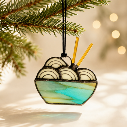 Stained Glass Ramen Noodle Ornament & Suncatcher | Foodie Gift