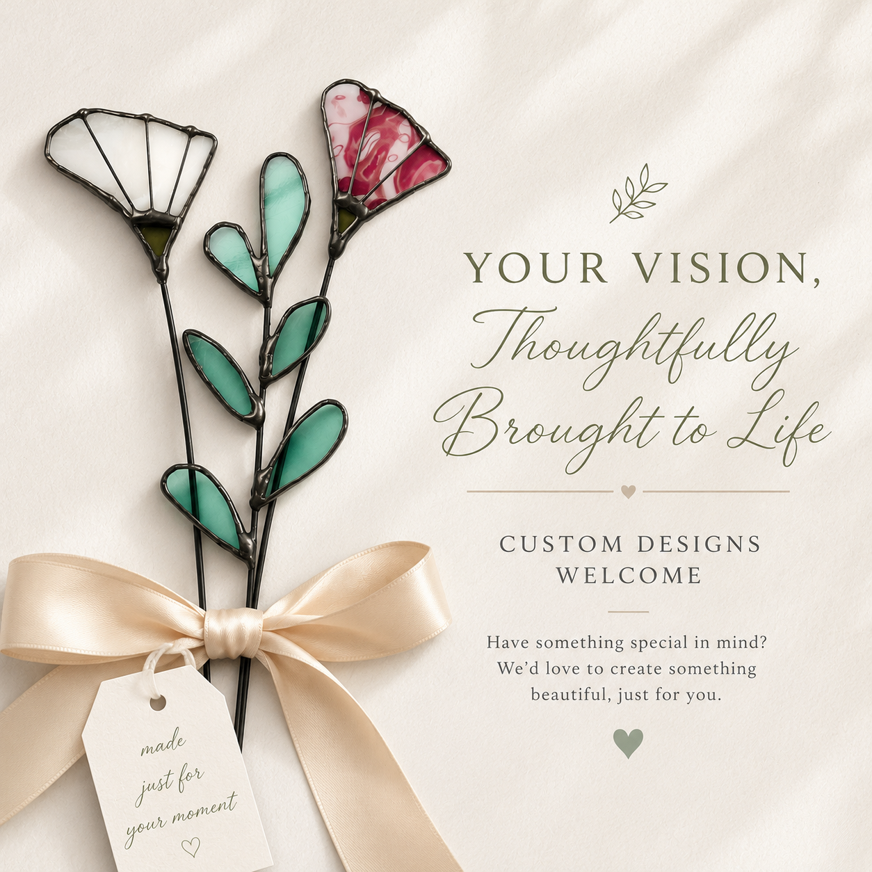 Personalized Stained Glass Keepsake Bouquet - Samara Designs Studio