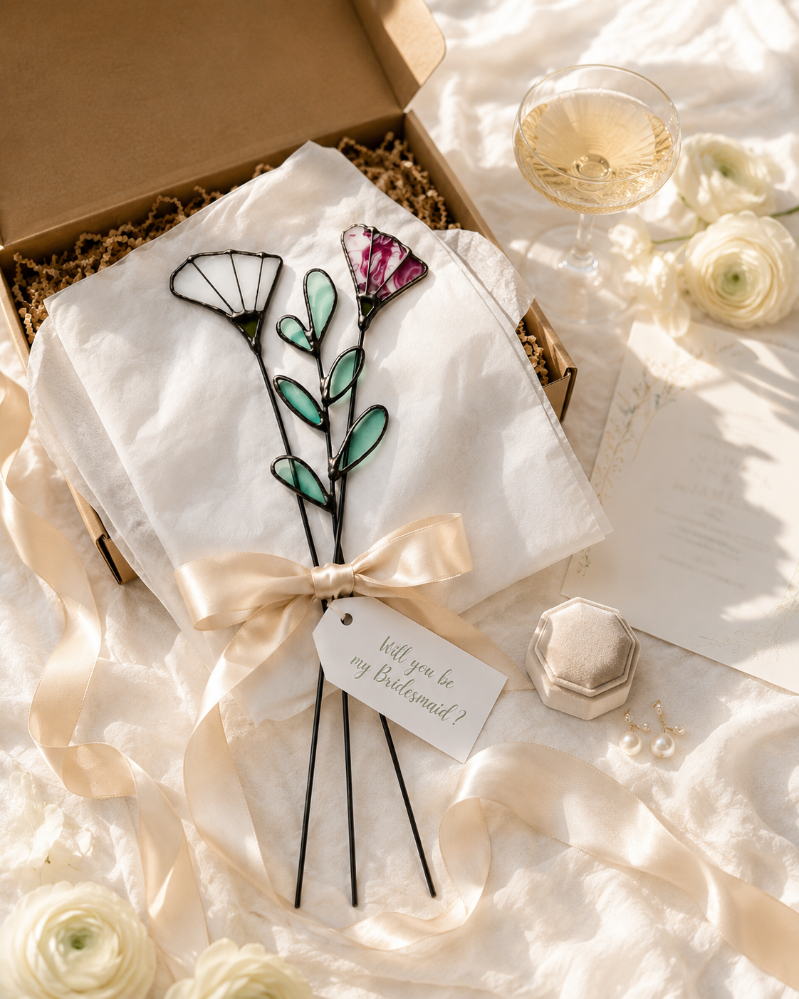 Personalized Stained Glass Keepsake Bouquet - Samara Designs Studio