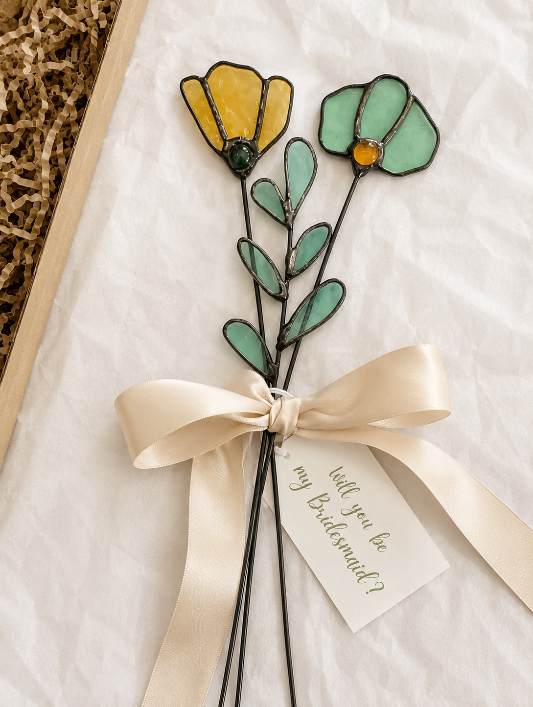 Personalized Stained Glass Keepsake Bouquet - Samara Designs Studio