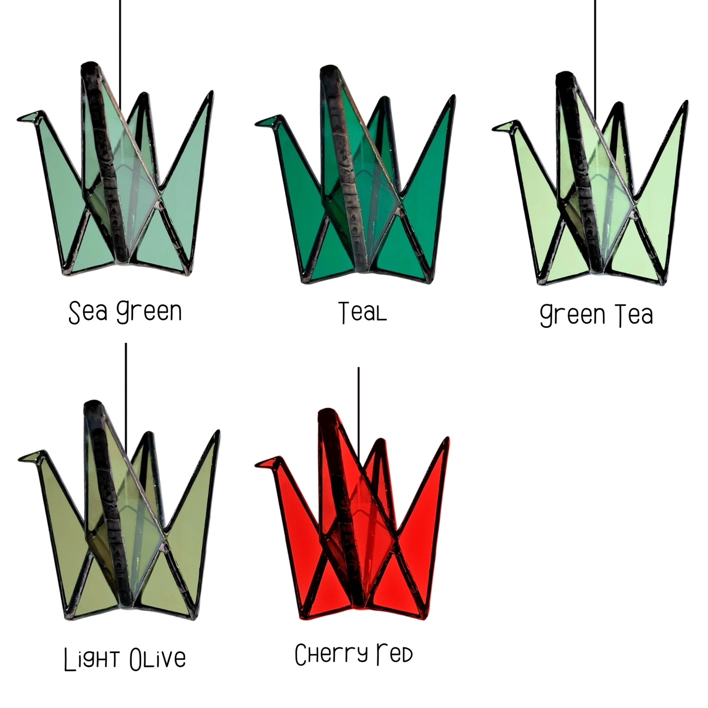 Stained Glass Origami Crane Mobile – Bird of Happiness - Samara Designs Studio