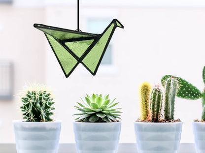 Stained Glass Origami Crane Suncatchers- Bird of Happiness - Samara Designs Studio