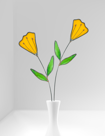 Handmade Stained Glass Floral Décor