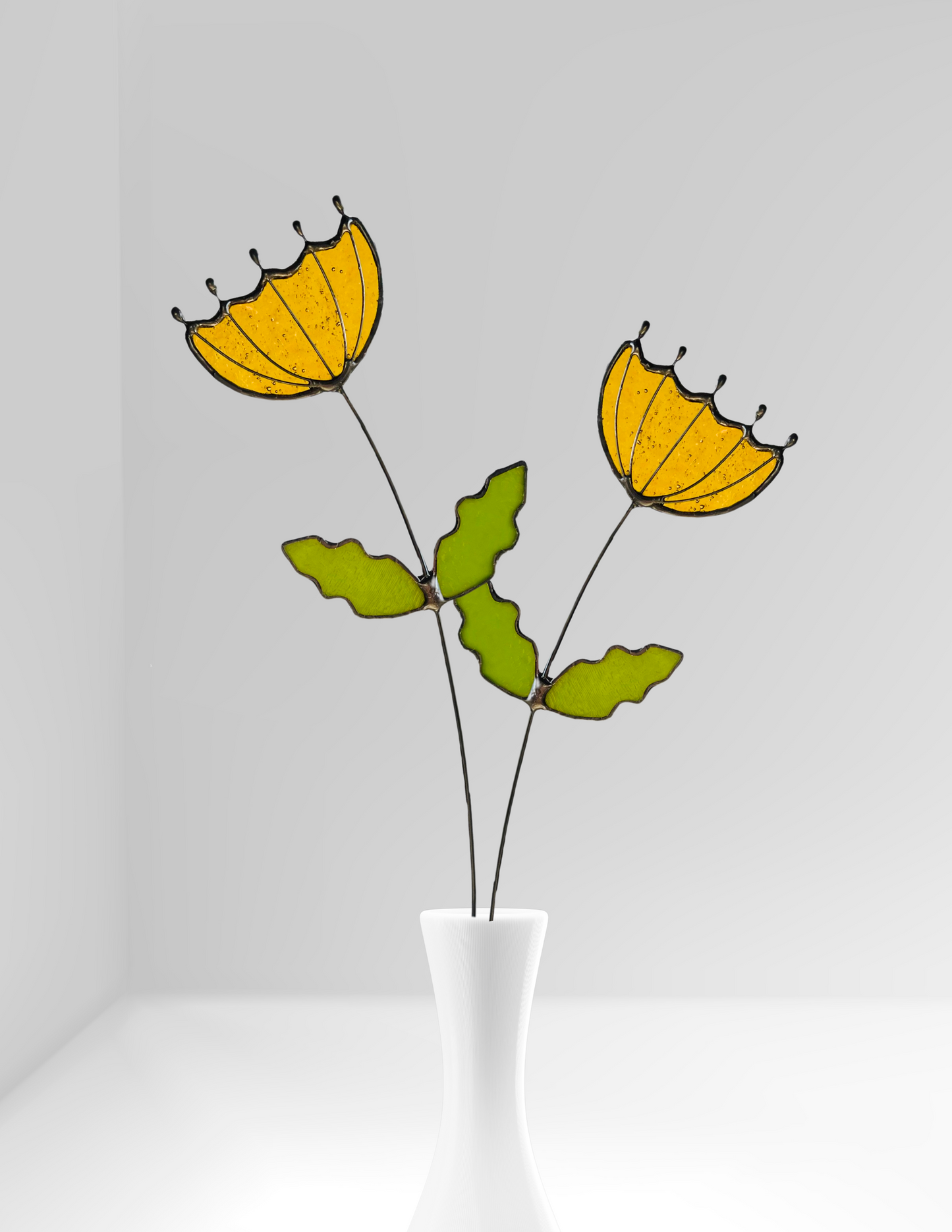 Queen Anne’s Lace Stained Glass Flower Stem - Samara Designs Studio