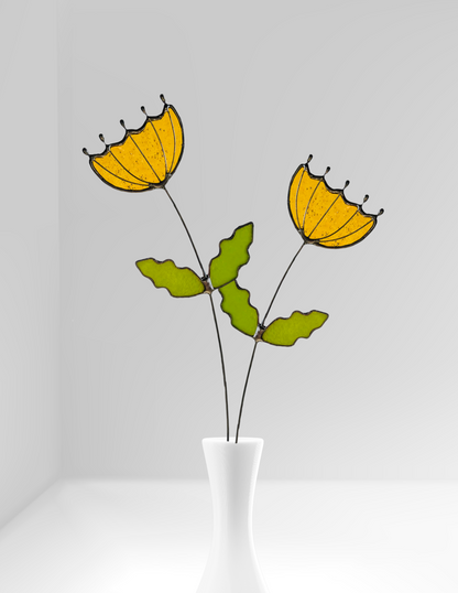 Queen Anne’s Lace Stained Glass Flower Stem - Samara Designs Studio