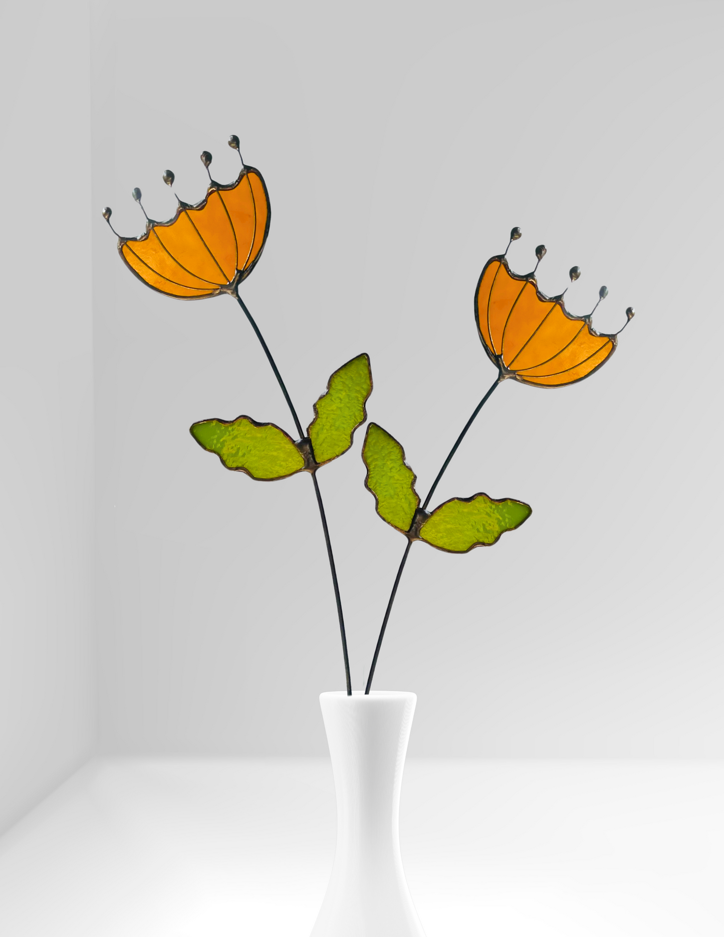 Queen Anne’s Lace Stained Glass Flower Stem - Samara Designs Studio